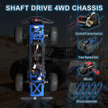 BF-4J Two Speed 1/10 Scale 4WD Off-road Electric RC Crawler 2.4G 5CH 3-in-1 Trail RC RTR #RH1055