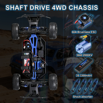 Blast 1/8 Scale 4WD Off-road Electric RC Short Course Truck 2.4G Brushless High Speed RTR #RH820