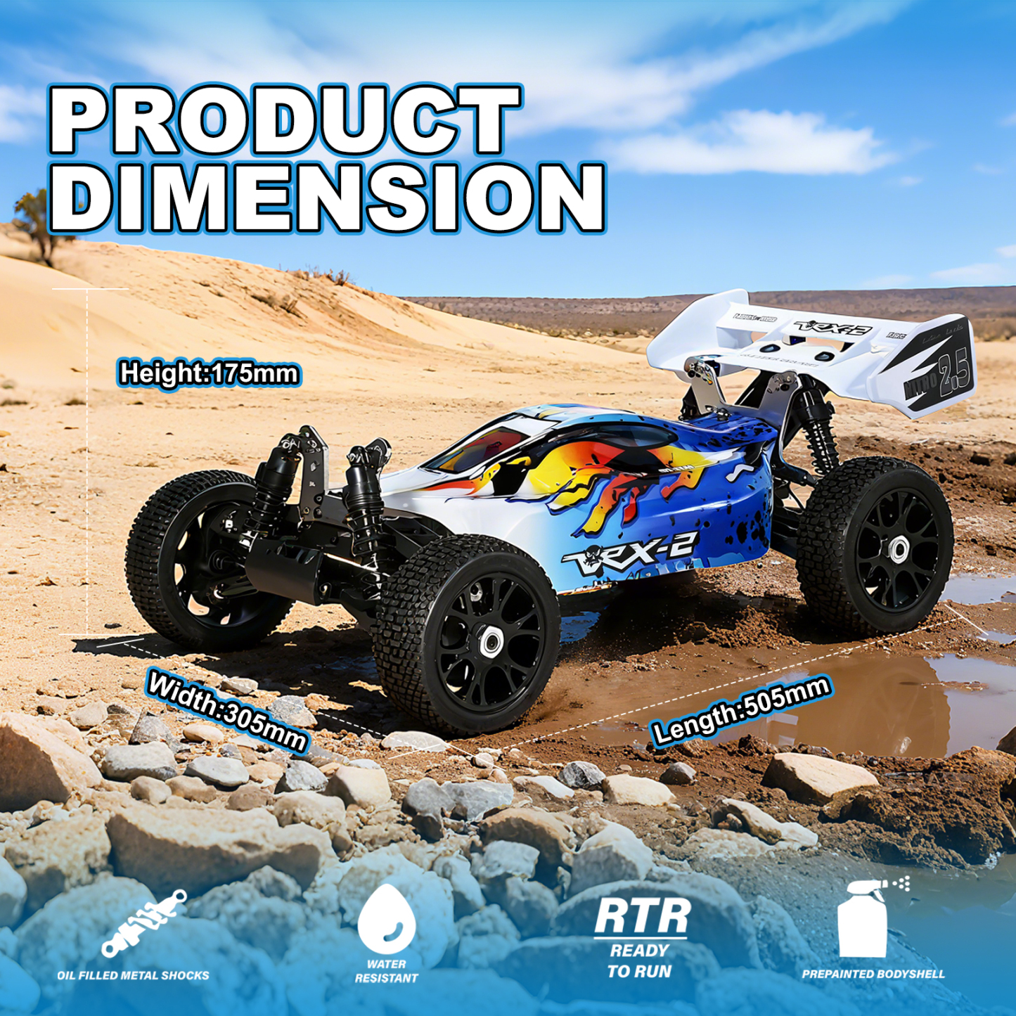 VRX-2E VRX RACING 1/8 Scale 4WD High Speed Electric RC Car #RH812