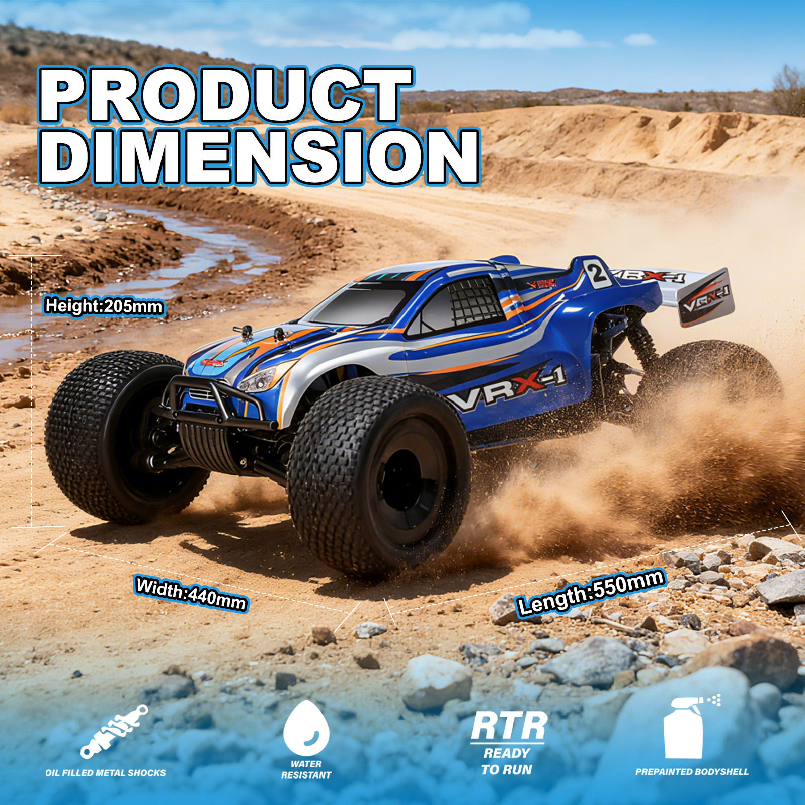 VRX-1E VRX RACING 1/8 Scale 4WD High Speed Electric RC Car #RH811