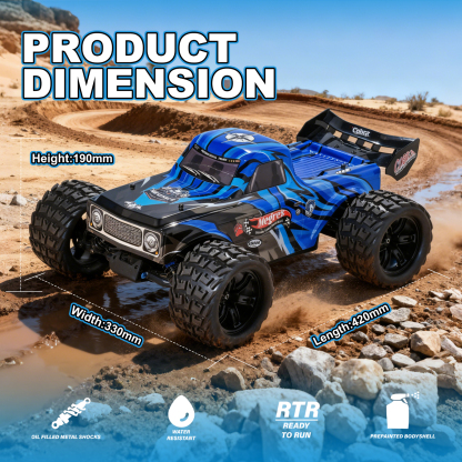 MEGREZ 1/10 Scale 4WD Off-road Electric RC Truggy 2.4G Brushless High Speed RTR #RH1074