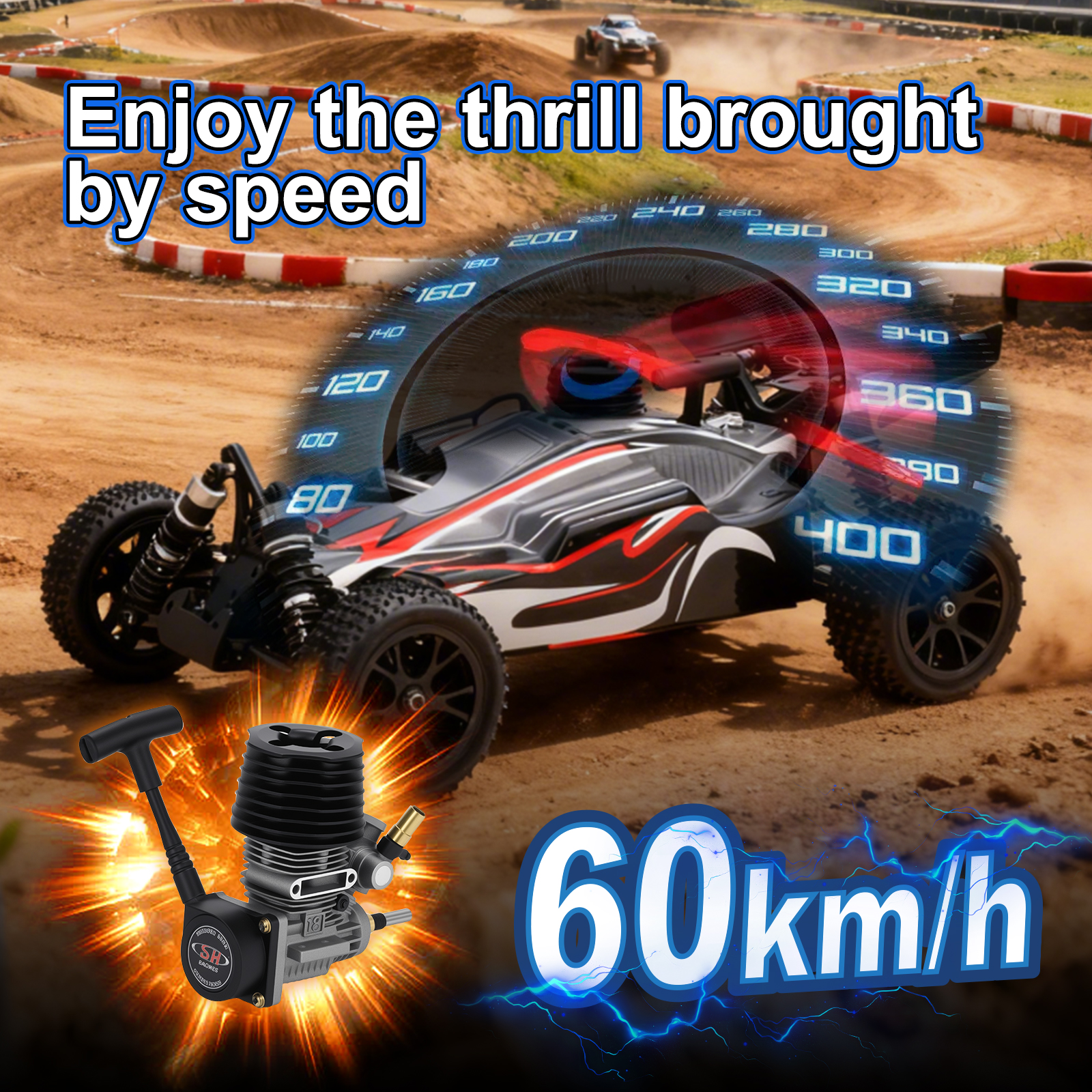 SPIRIT Nitro VRX RACING 1:10 Scale 4WD Nitro Powered RC Car #RH1006