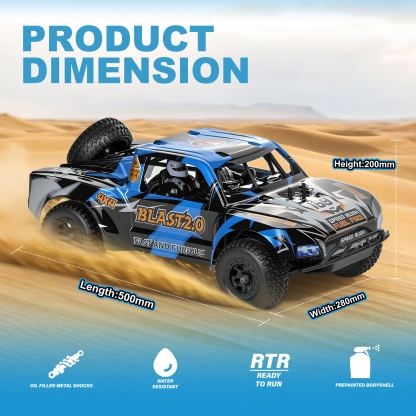 BLAST 2.0 1/10 Scale 4WD Off-road Electric Short Course Truck 2.4G Brushless High Speed RTR #RH1045SC