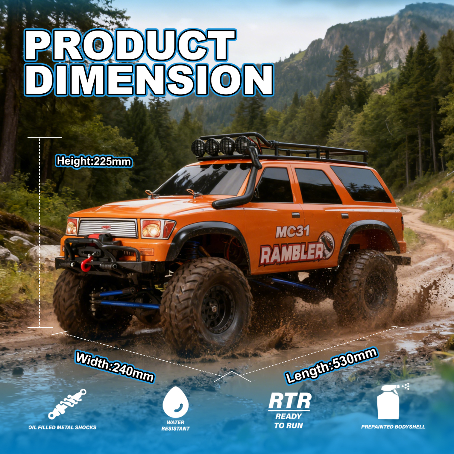 MC31 Rambler 1:10 Scale 4WD High Torque Electric Crawler RTR #RH1052