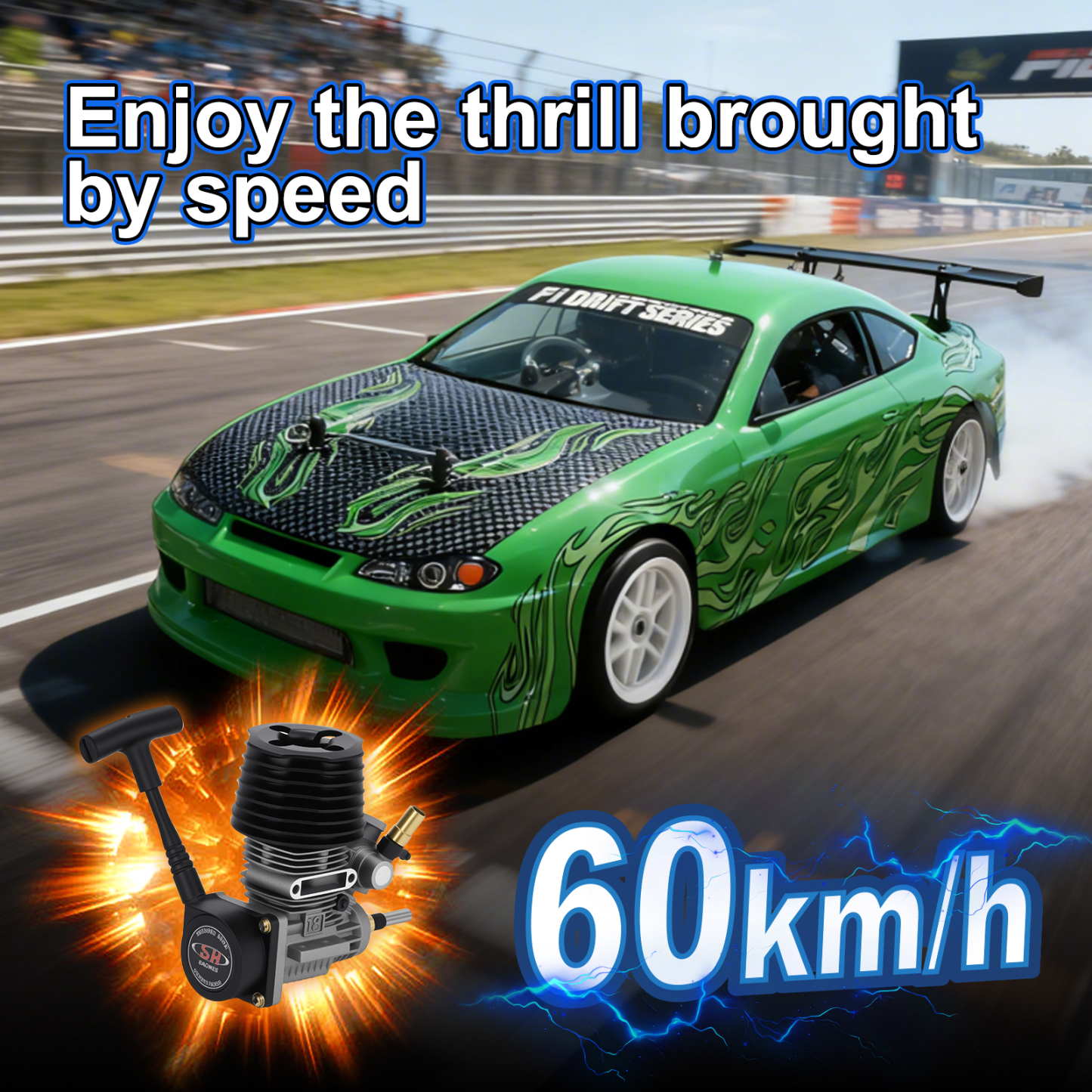 X-RANGER Nitro VRX RACING 1:10 Scale 4WD On road Nitro Powered RC Truggy #RH1003