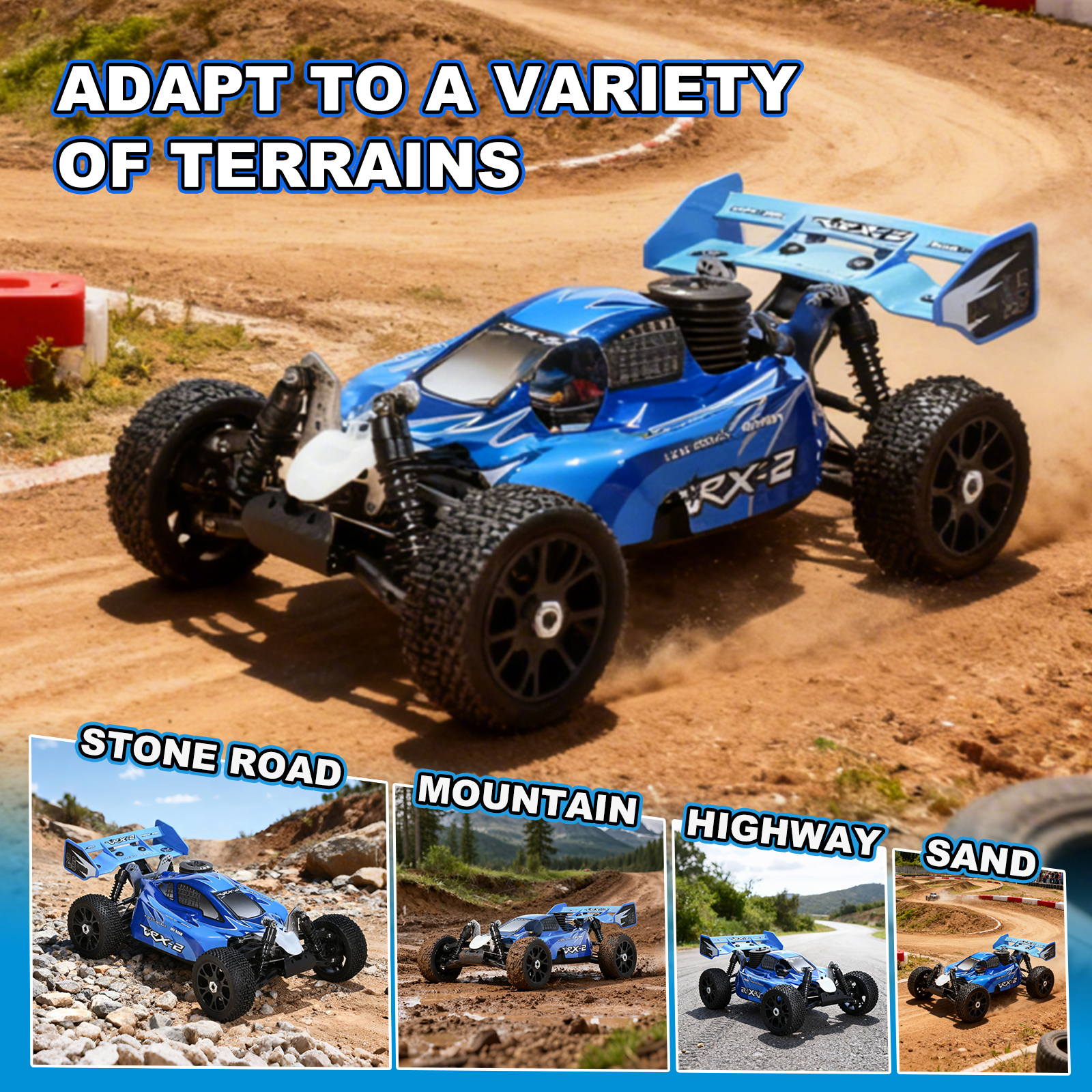 VRX-2 VRX RACING 1:8 Scale 4WD off road Nitro Powered RC Buggy #RH802