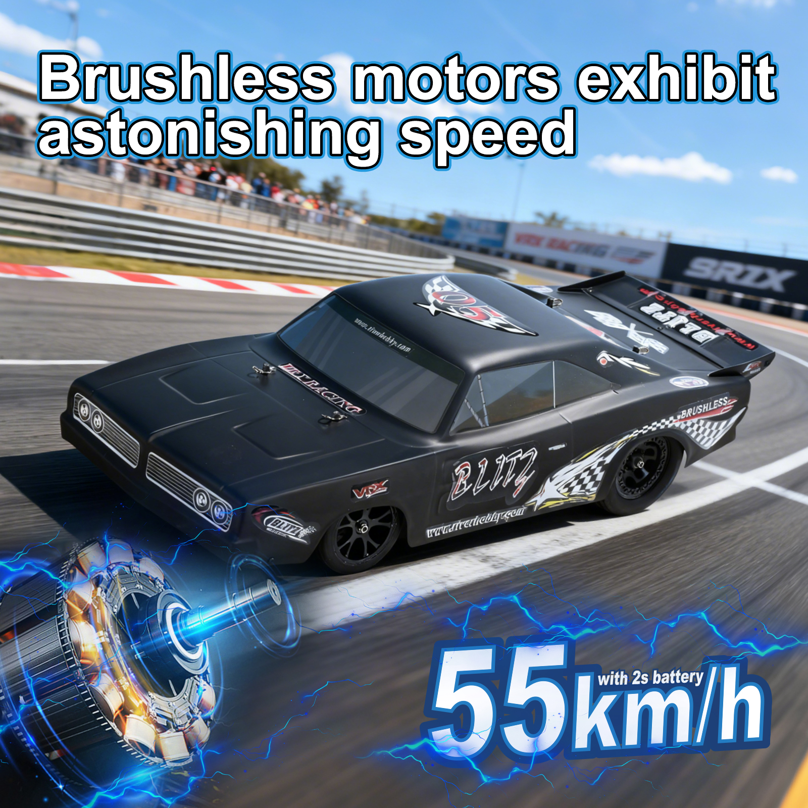 BLITZ  VRX RACING 1/0 Scale 2WD High Speed Electric RC Car #RH2016