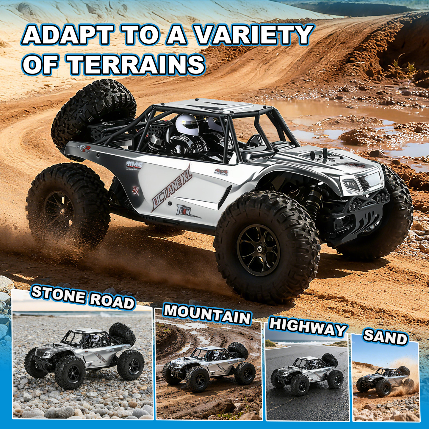 OCTANE 1/10 Scale 4WD Off-road Electric RC Sand Buggy 2.4G Brushless High Speed RTR #RH1045