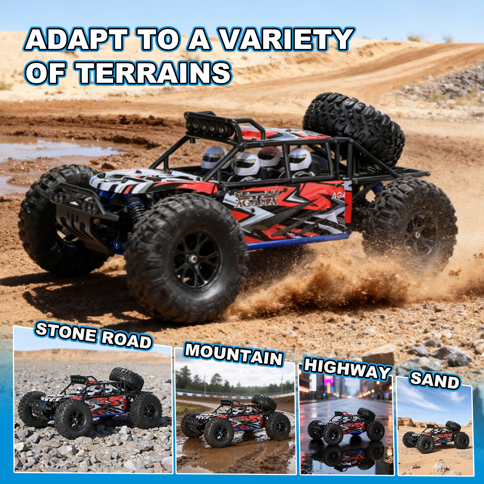 AGAMA 1/10 Scale 4WD Off-road Electric Sand buggy 2.4G Brushless High Speed RTR #RH1062
