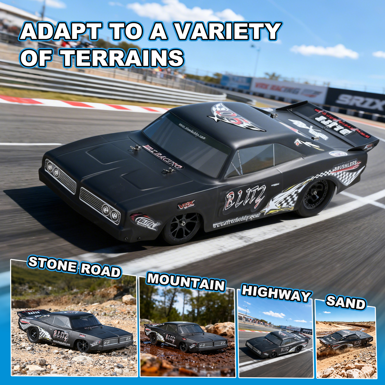 BLITZ  VRX RACING 1/0 Scale 2WD High Speed Electric RC Car #RH2016