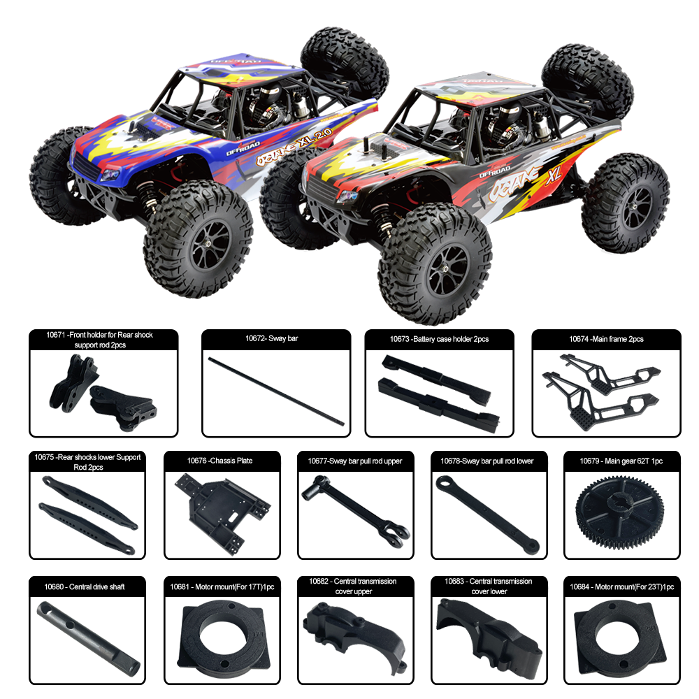 Replacement Parts For Vrx racing 1/10 Scale Octane RC Car RH1043