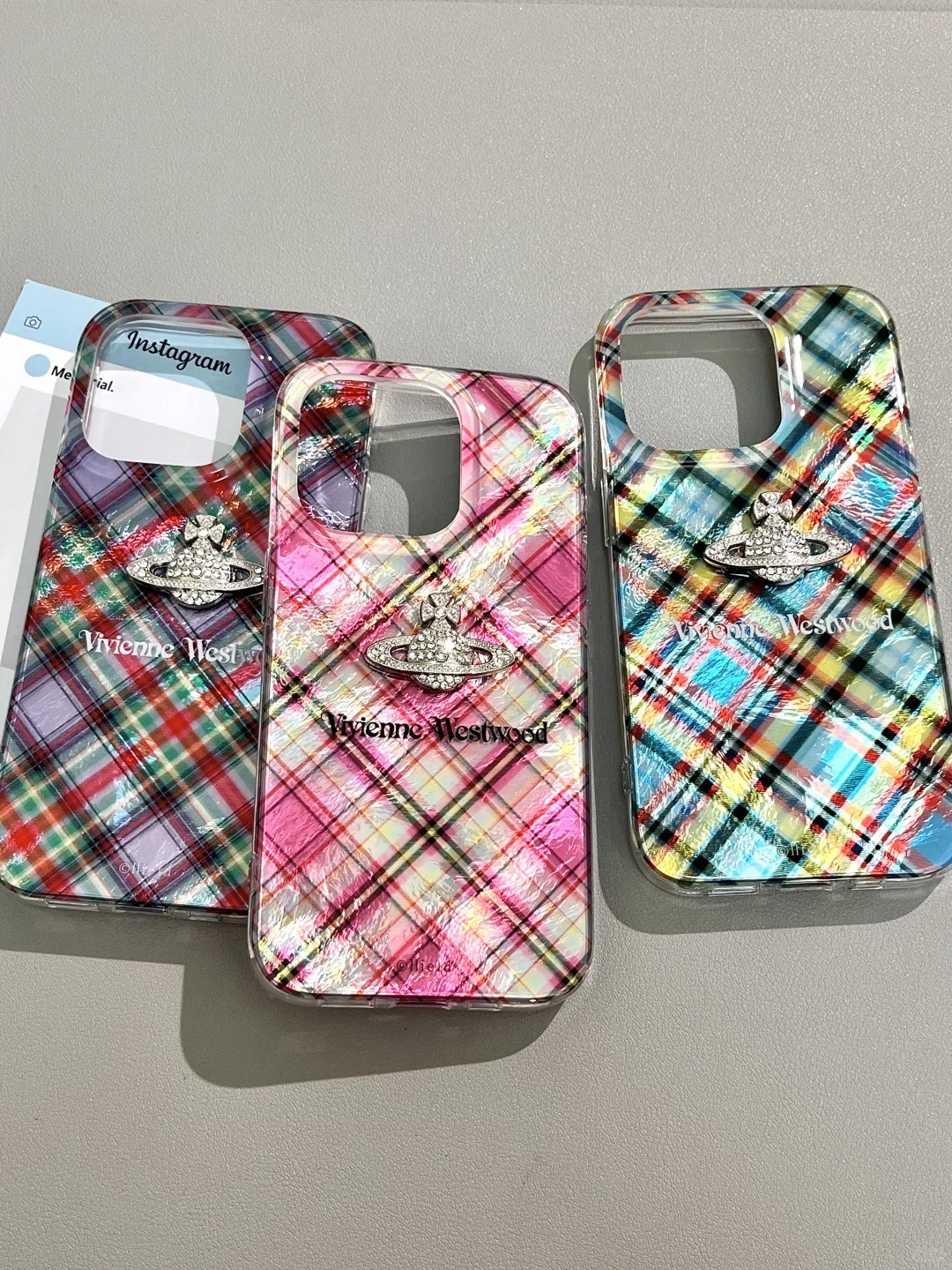 Plaid Saturn Phone Case
