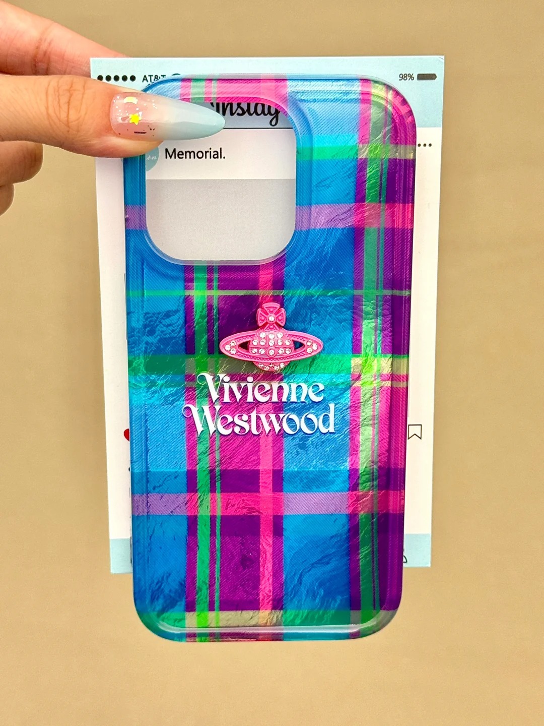 Plaid Saturn Phone Case