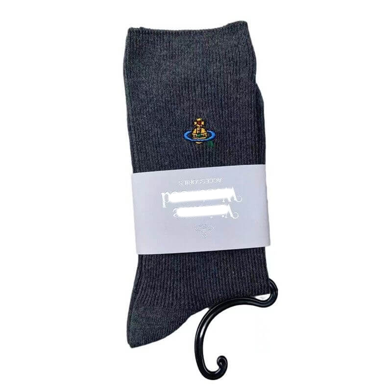Japan Saturn Embroidered Mid-Calf Socks