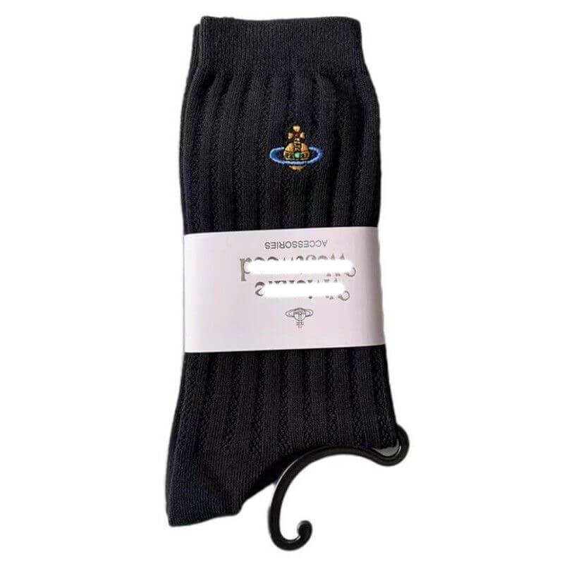 Japan Saturn Embroidered Mid-Calf Socks