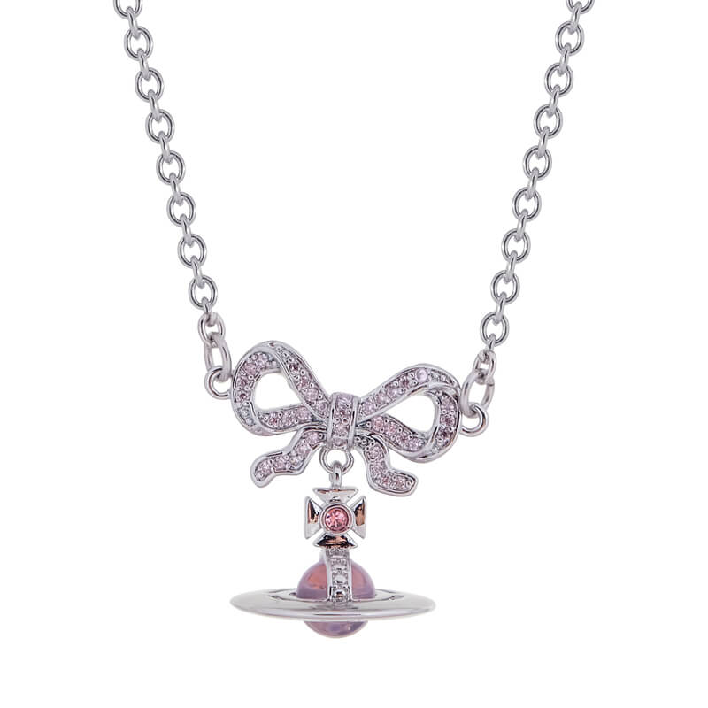 OCTAVIE Bow Diamond Necklace