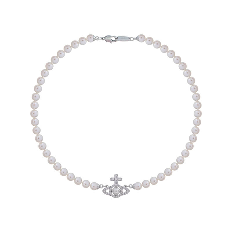 OLYMPIA Cross-line Pearl Necklace