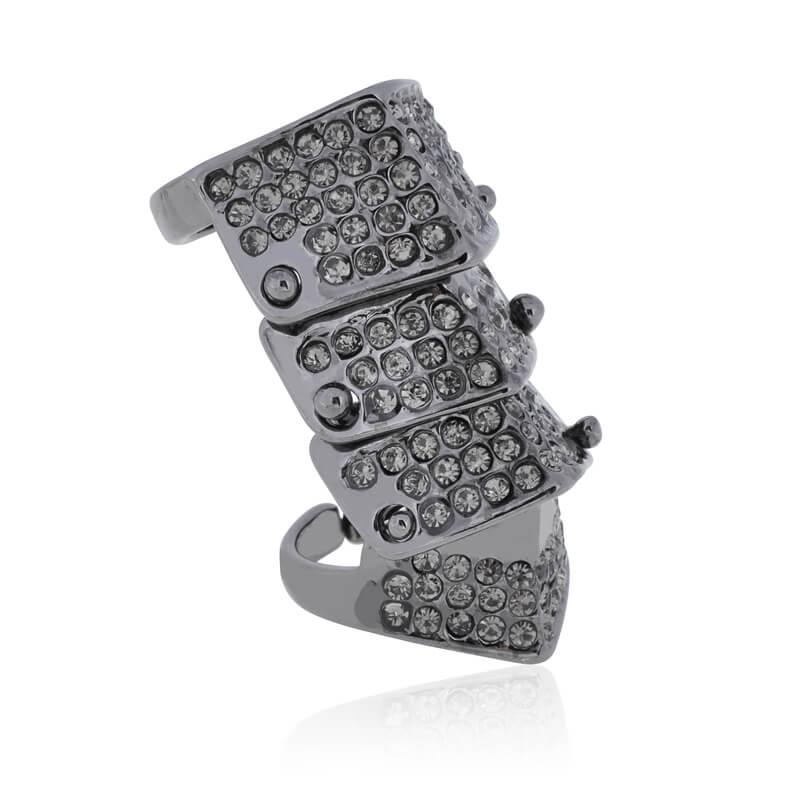 Armor Full Diamond Four-section Ring