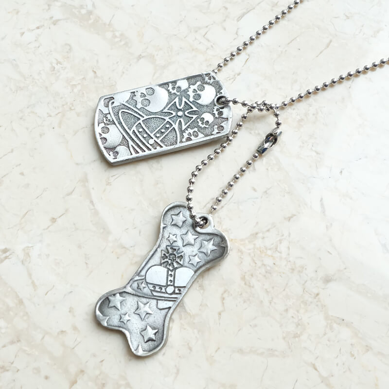 Antique Silver Tag Necklace