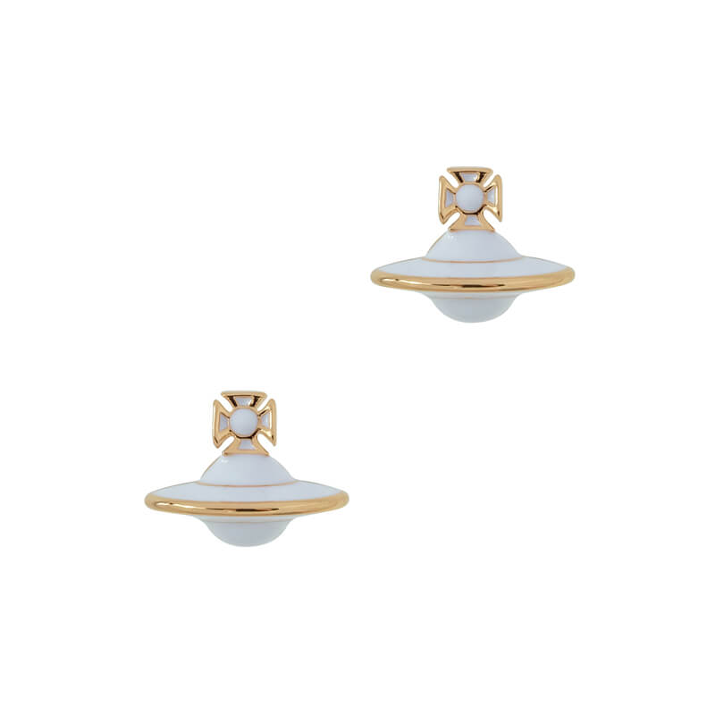 DINAH Candy Beads Lacquered Half Face Earrings