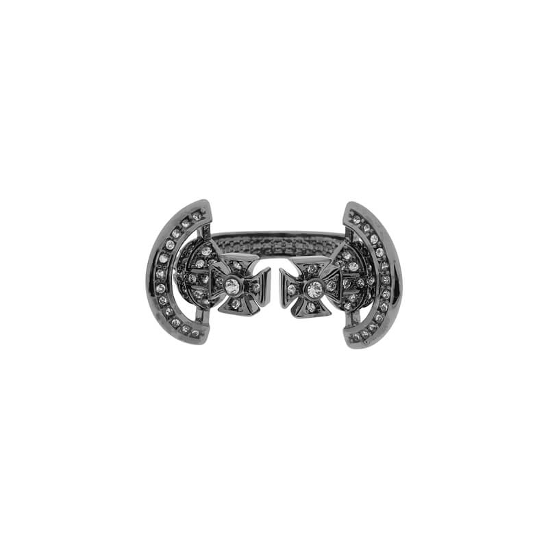 Half Face Full Diamond Saturn Ring