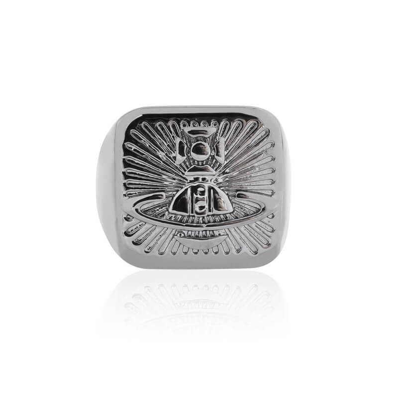 Square Fire Lacquer Ring