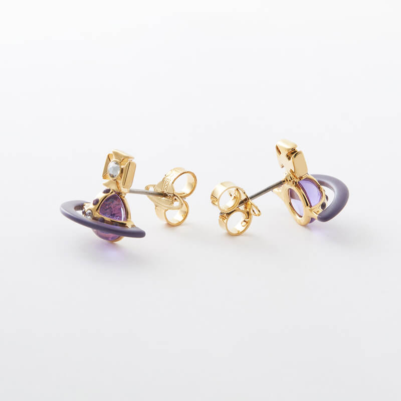 Painted Track Half Face ORB Earrings