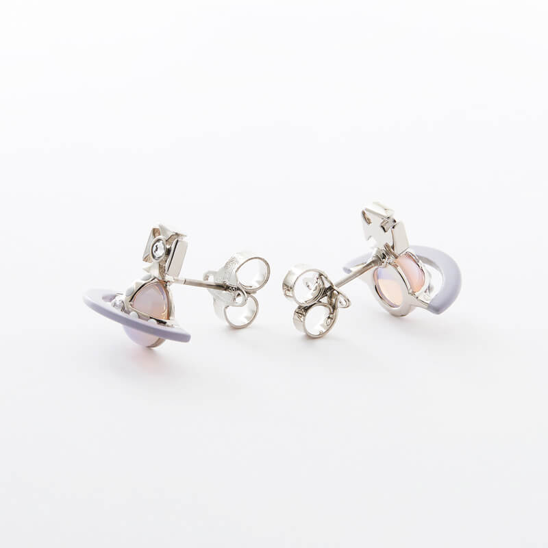 Painted Track Half Face ORB Earrings