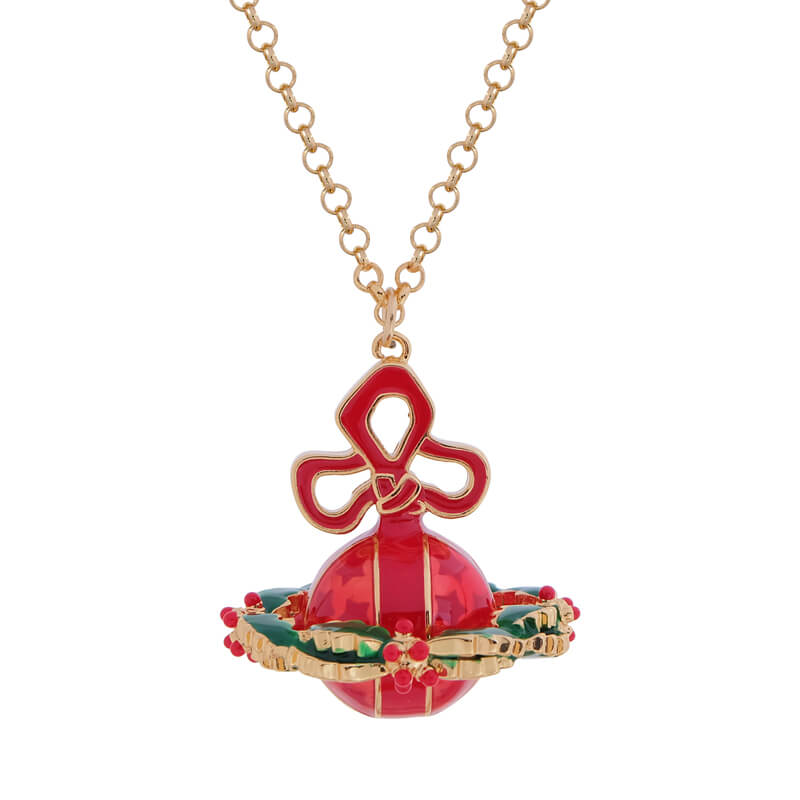 Christmas ORB Saturn Necklace