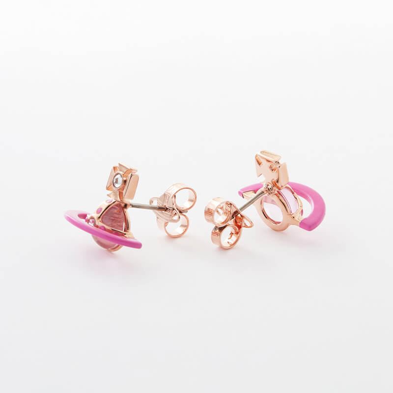Painted Track Half Face ORB Earrings