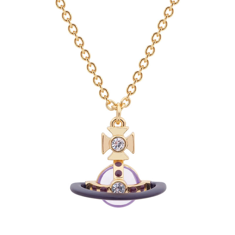 Painted Track Half Face ORB Necklace