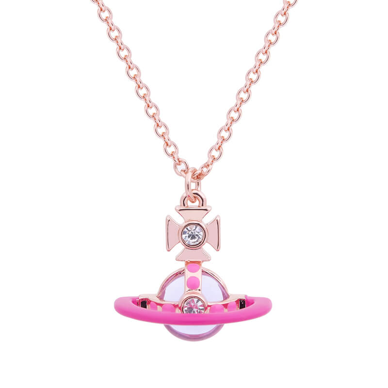 Painted Track Half Face ORB Necklace