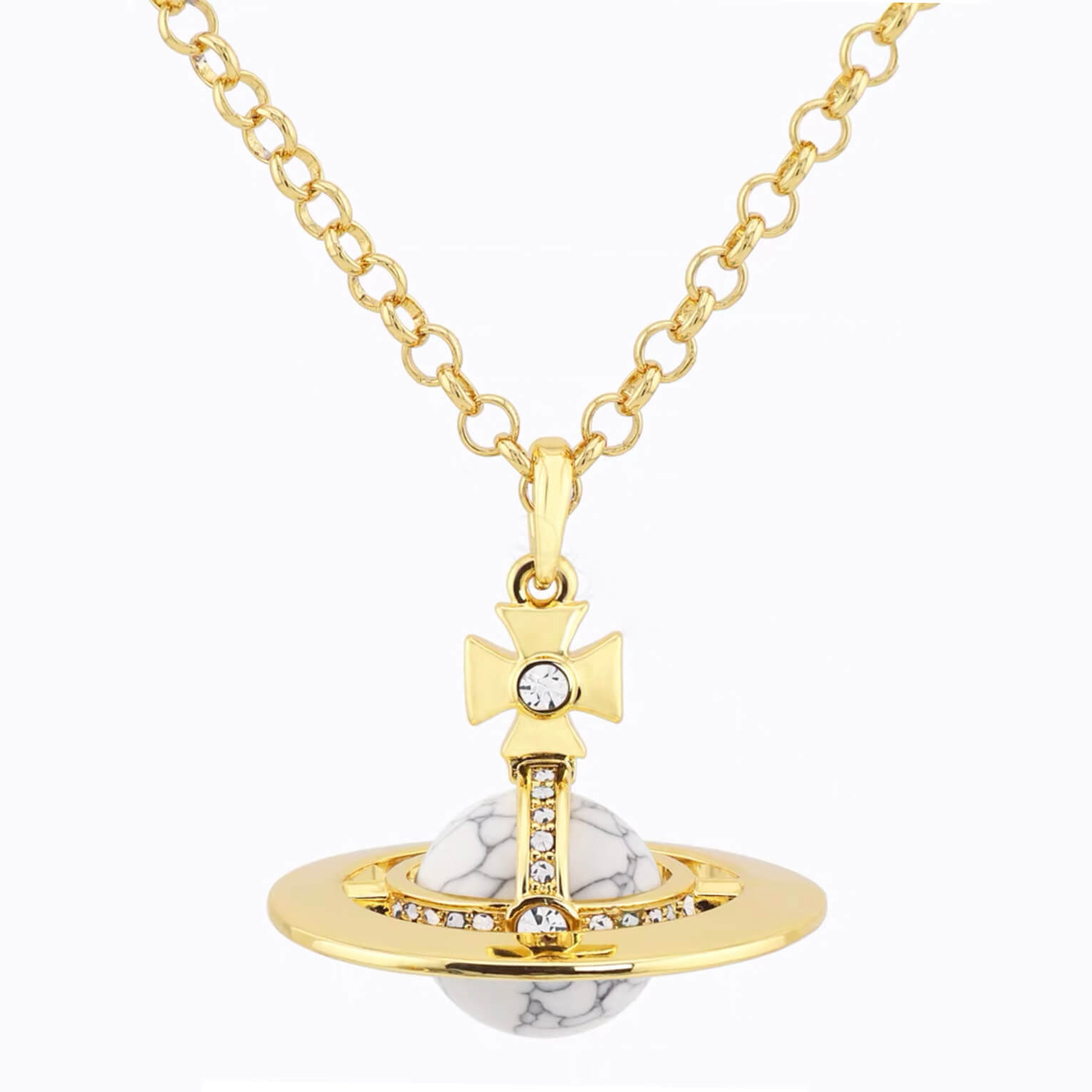 20MM ORB Classic Saturn Pendant Necklace