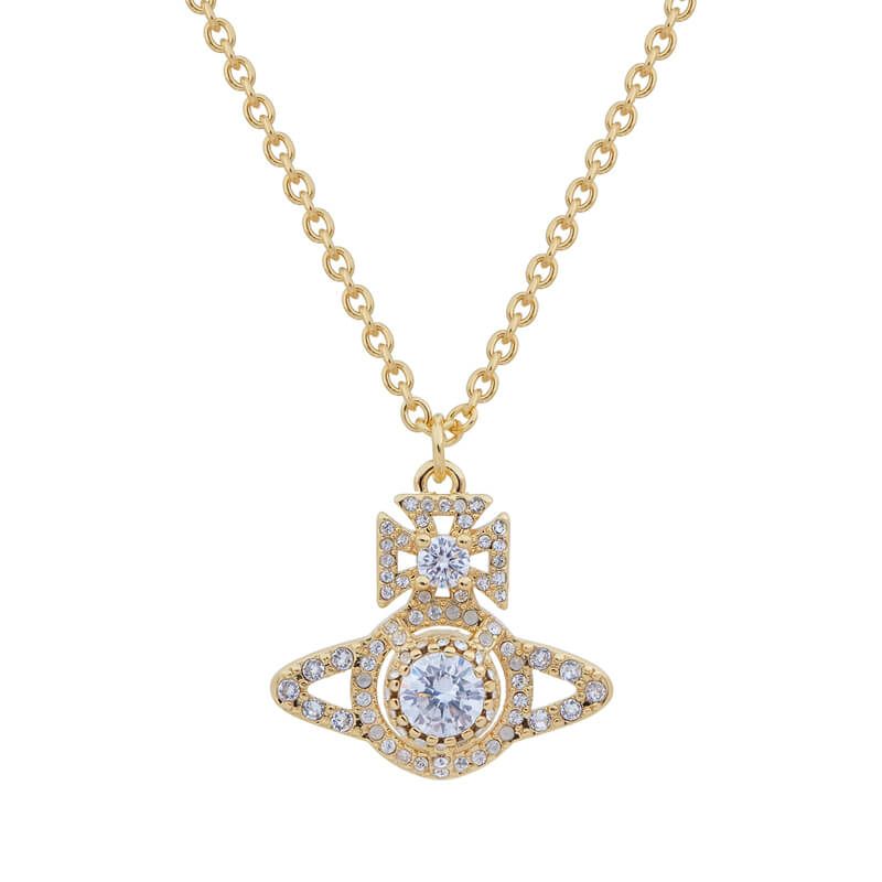 NORABELLE Large Full Diamond Reversible Zirconia Necklace