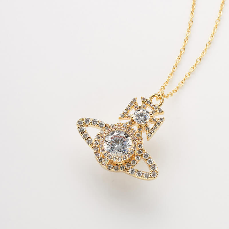 NORABELLE Large Full Diamond Reversible Zirconia Necklace