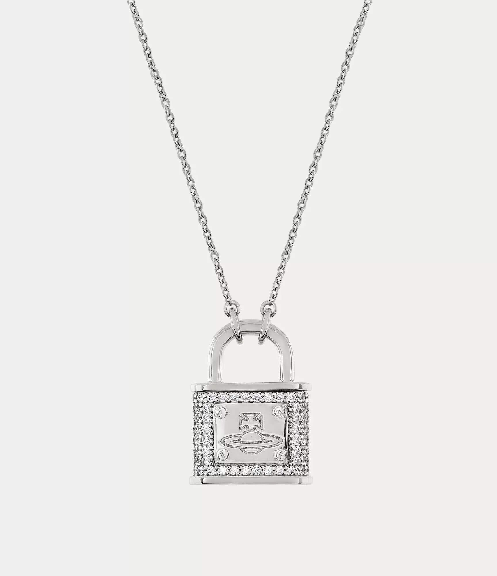 Full Diamond Lock Necklace
