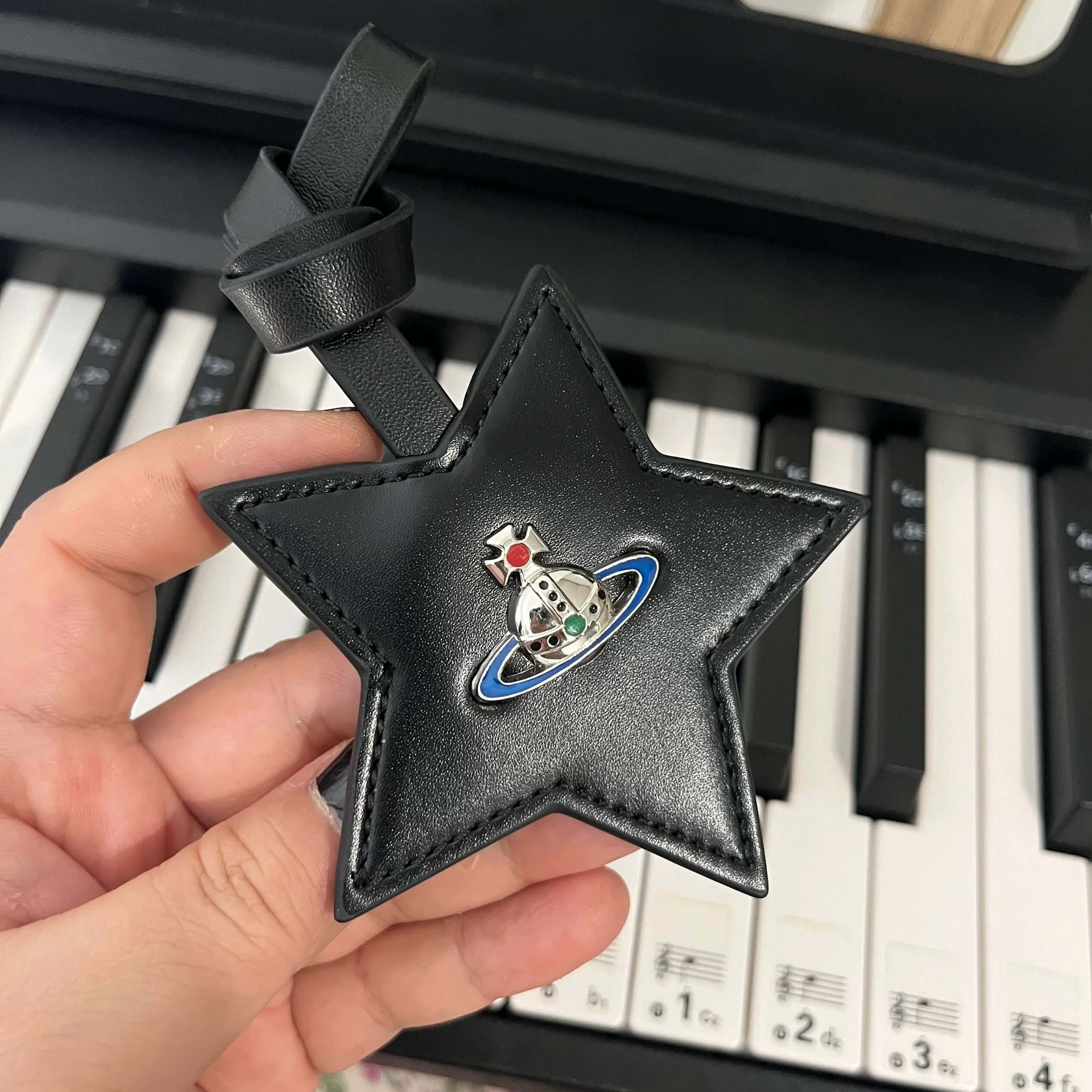 Leather Saturn Pendant