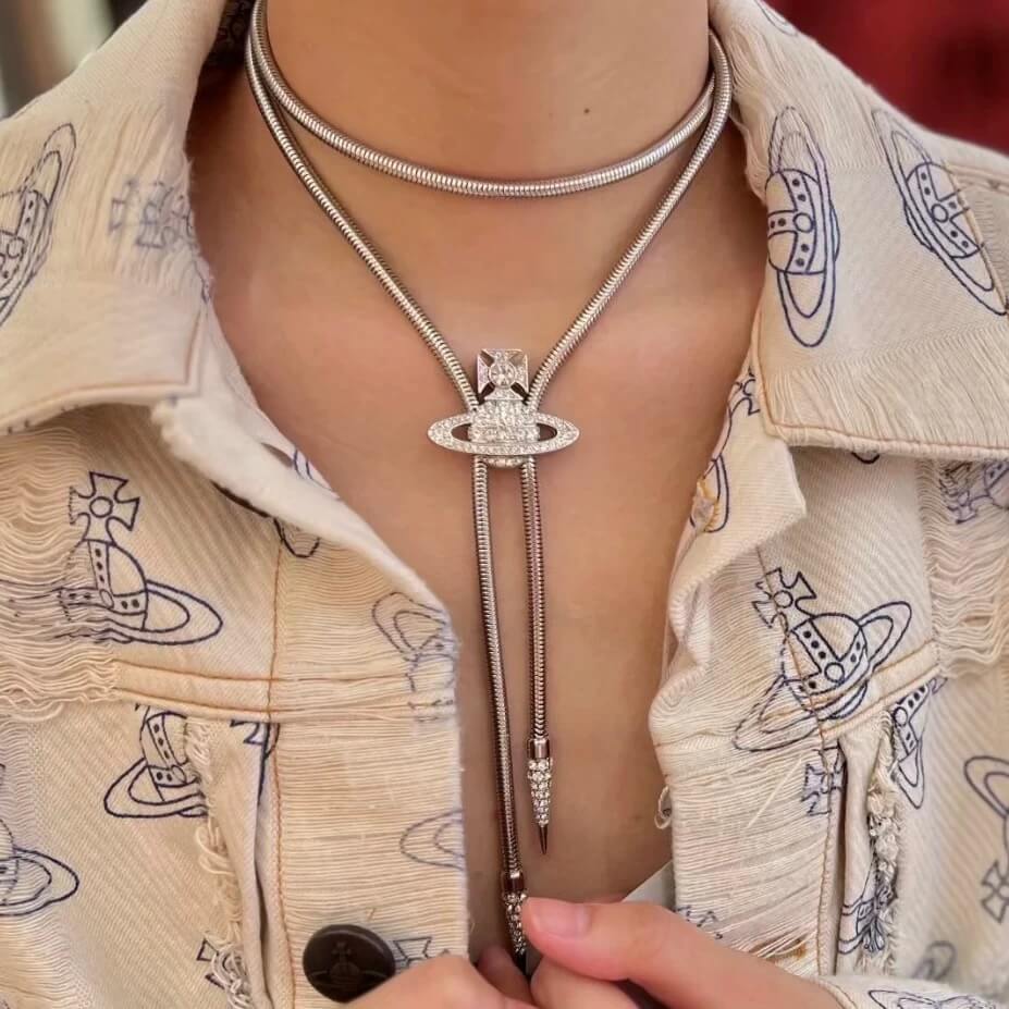 Saturn Tie Necklace