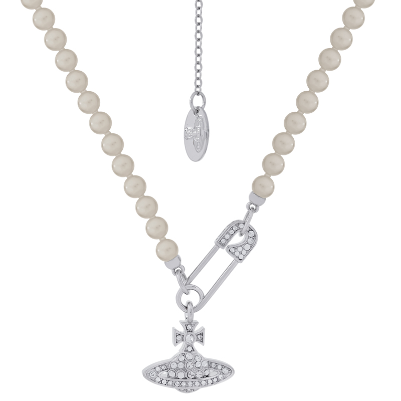 Pin Saturn Pearl Necklace