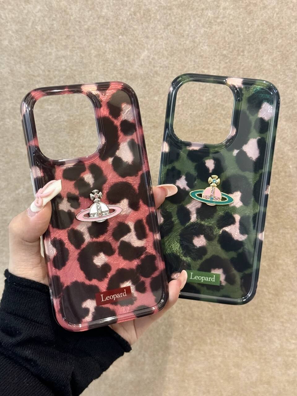 Leopard Print Saturn Phone Case