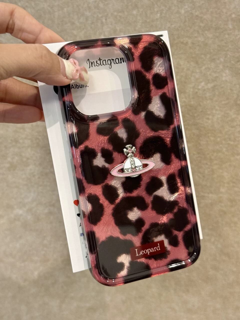 Leopard Print Saturn Phone Case