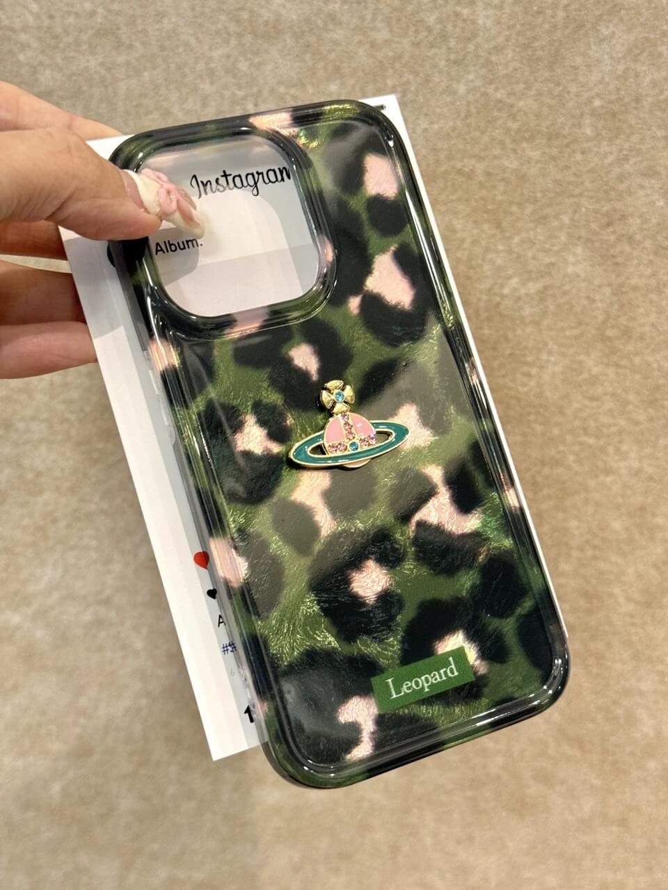 Leopard Print Saturn Phone Case