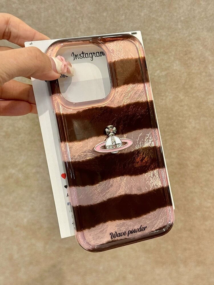 (4 Colors)Striped Saturn Phone Case