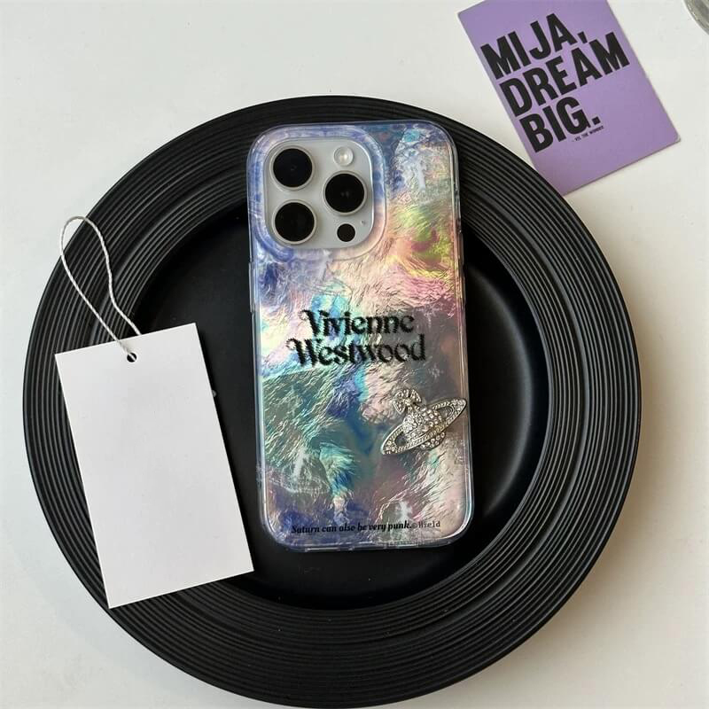 Plaid Patchwork Saturn Phone Case