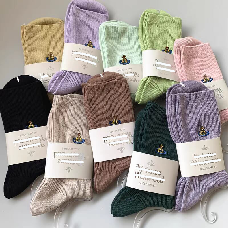 Thin Line Solid Color Saturn Socks