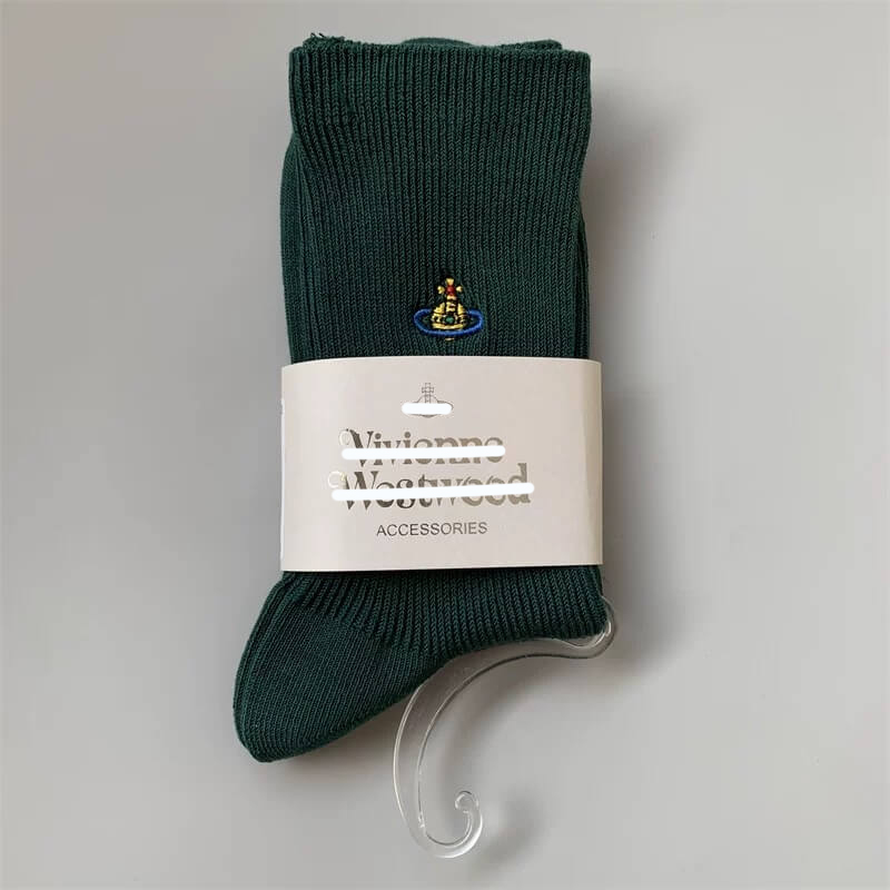 Thin Line Solid Color Saturn Socks