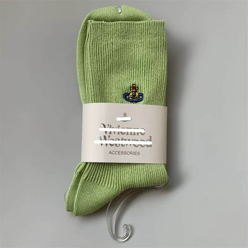 Thin Line Solid Color Saturn Socks