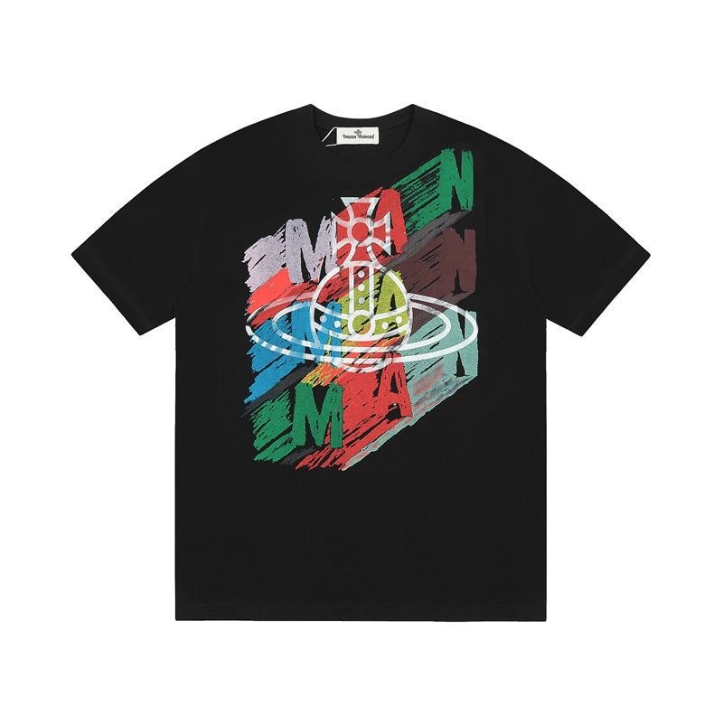 Saturn Fun Doodle Colorful Letter T-Shirt