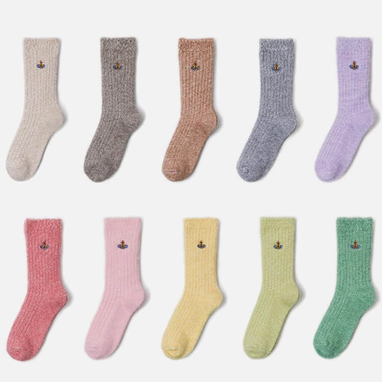 Furry Solid Color Saturn Socks