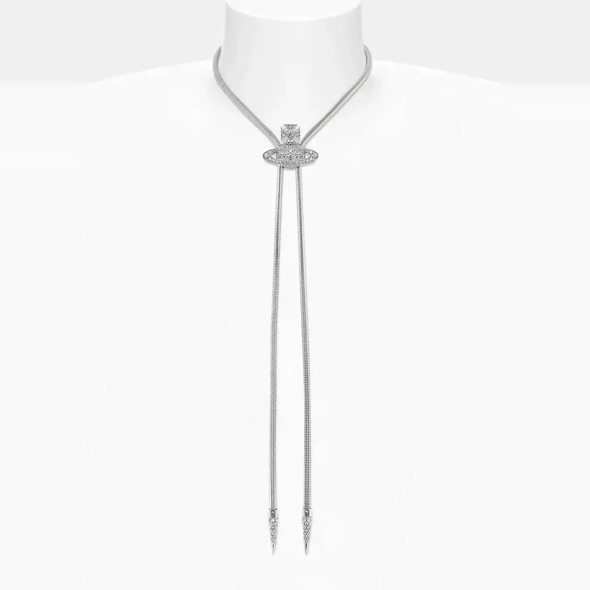 New-Saturn Tie Necklace